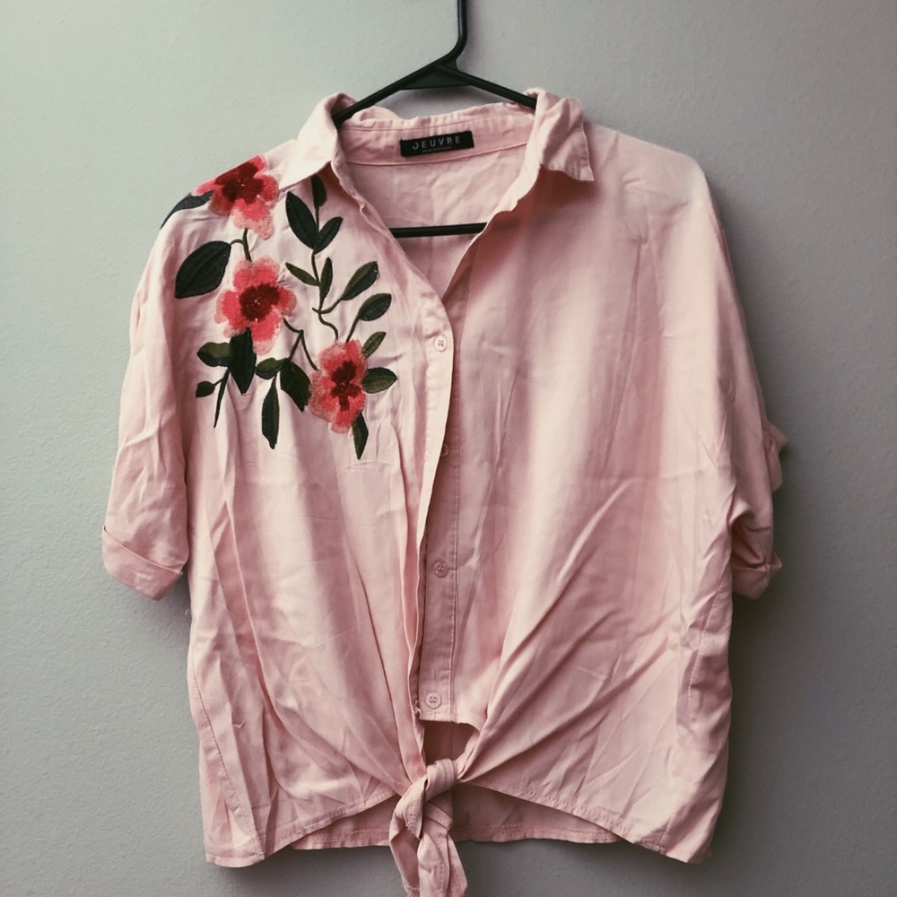 Vintage styled peach blouse
